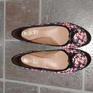 Red Valentino floral pink grey ballet bow flats size 35.5